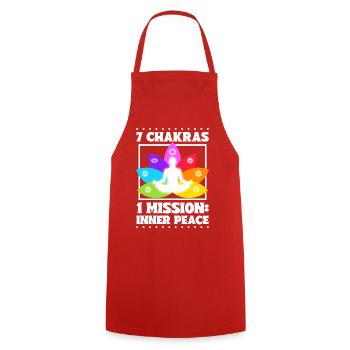 7 Chakras – Inner Peace - Cooking Apron - red - Front - AI Model Male 185 dark (185cm)