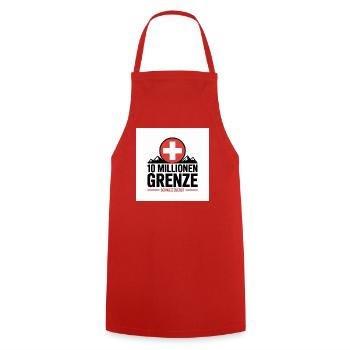 10 Millionen Grenze Schweizer Berglogo - Kochschürze - Rot - Vorne - AI Model Male 185 dark (185cm)