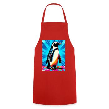 pingouin - Tablier de cuisine - rouge - Devant - AI Model Male 185 dark (185cm)