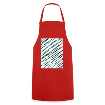 Diagonal turquoise texture - Cooking Apron - red - Front - AI Model Male 185 dark (185cm)