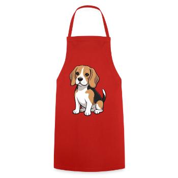 Beagle-Welpen-Hundeliebhaber - Kochschürze - Rot - Vorne - AI Model Male 185 dark (185cm)