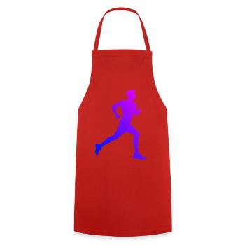Geschenkidee für einen Running mit Running - Kochschürze - Rot - Vorne - AI Model Male 185 dark (185cm)