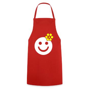 summer spring cheerful flower sunflower - Cooking Apron - red - Front - AI Model Male 185 dark (185cm)