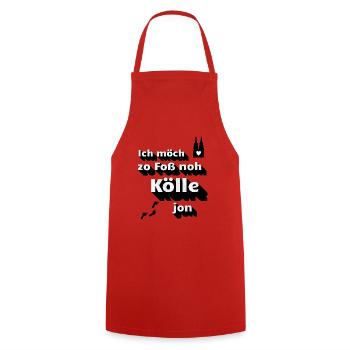 Cologne Kölner Veedel Kölsch Kölner Dom Kölle Lustig - Tablier de cuisine - rouge - Devant - AI Model Male 185 dark (185cm)