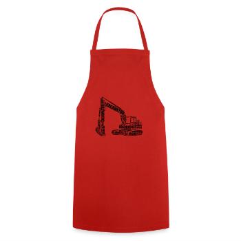Pilote de pelle hydraulique à partir de mots Pilote de pelle - Tablier de cuisine - rouge - Devant - AI Model Male 185 dark (185cm)