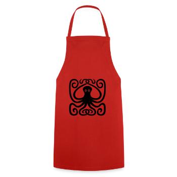 Octopus - Cooking Apron - red - Front - AI Model Male 185 dark (185cm)