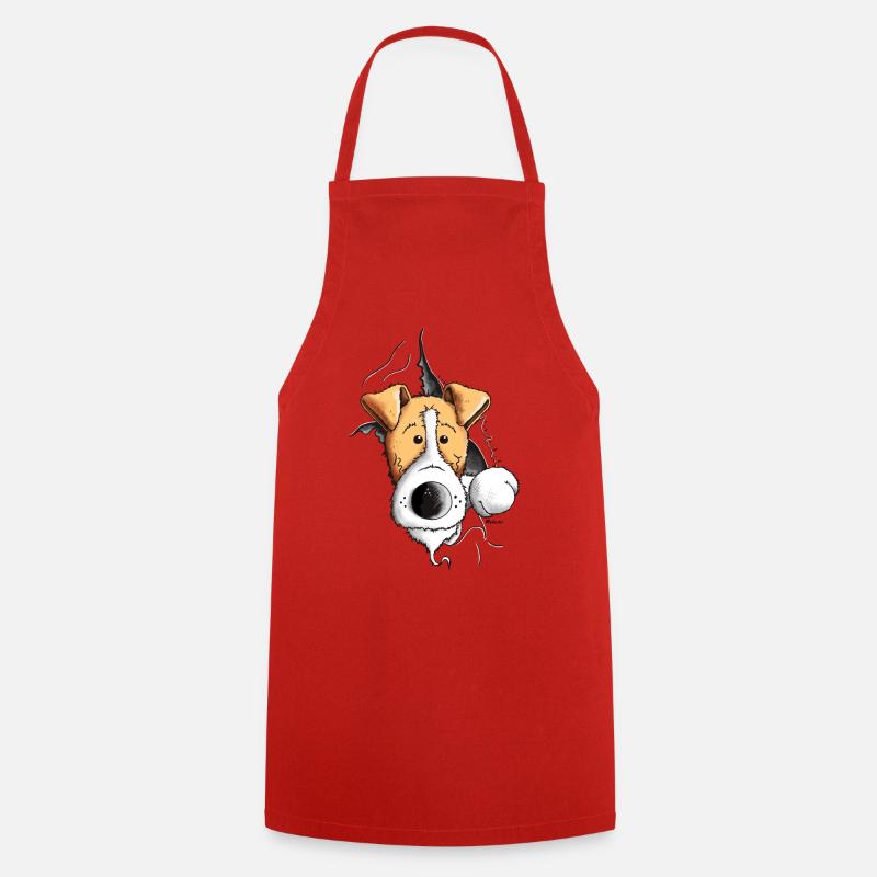 Finn The Fox terrier - Cooking Apron - red