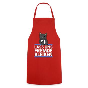 Hater Katze - Lass uns Fremde bleiben - Kochschürze - Rot - Vorne - AI Model Male 185 dark (185cm)