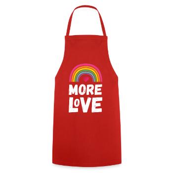 Pride Month LGBT - Mehr Liebe - Kochschürze - Rot - Vorne - AI Model Male 185 dark (185cm)