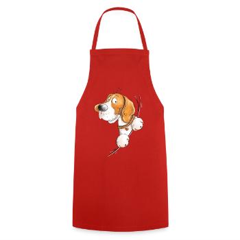 Beagle Love I Hunderasse Comic I Hund - Kochschürze - Rot - Vorne - AI Model Male 185 dark (185cm)