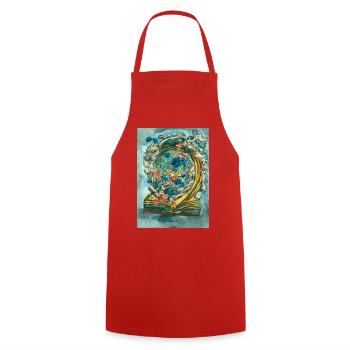 Roman magique - Tablier de cuisine - rouge - Devant - AI Model Male 185 dark (185cm)