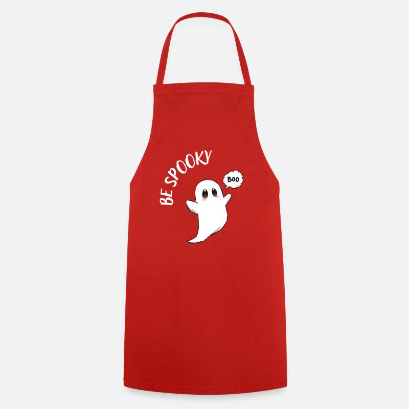 Haunted Ghost Boo Motif - Cooking Apron - red
