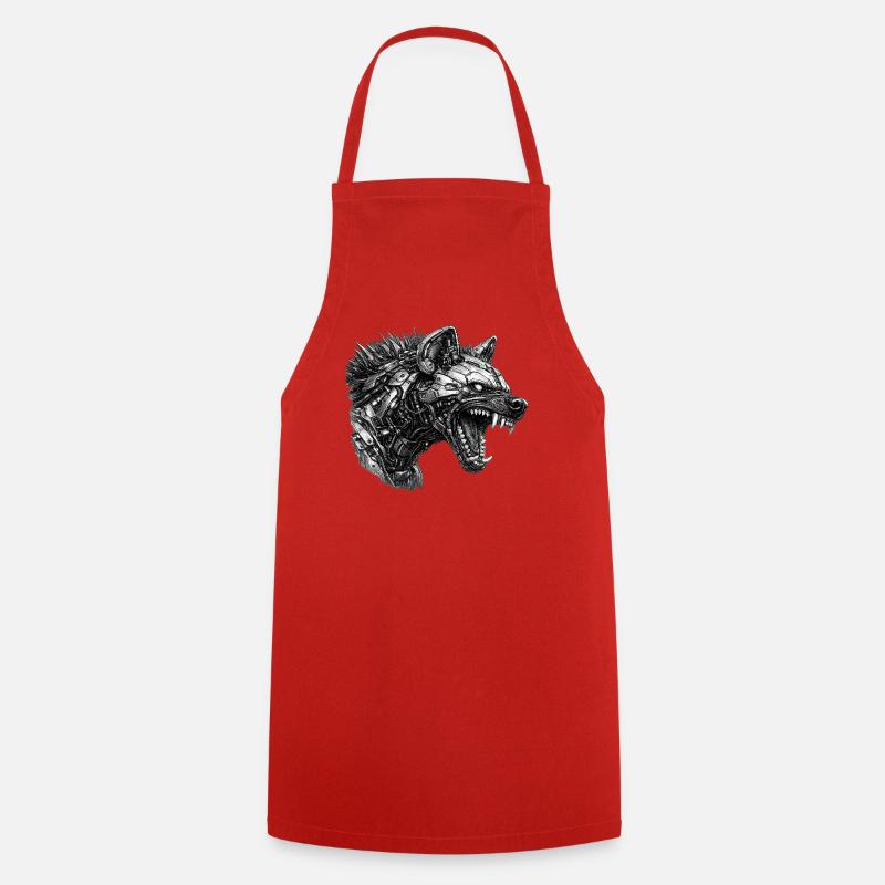 Cyberhyaena Machine - Cooking Apron - red