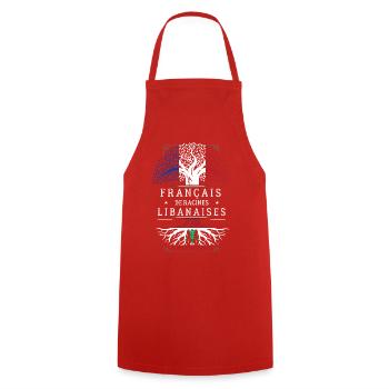 Francais De Racines Libanaises T-Shirt Cadeau H... - Tablier de cuisine - rouge - Devant - AI Model Male 185 dark (185cm)