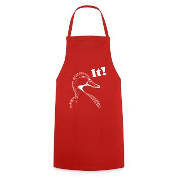 Duck said It - Cooking Apron - red - Front - AI Model Male 185 dark (185cm)