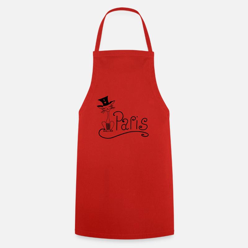 Chat paris - Tablier de cuisine - rouge