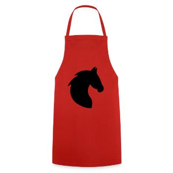 HORSE HORSE SILHOUETTE PONY - Cooking Apron - red - Front - AI Model Male 185 dark (185cm)