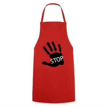 Stopp Gewalt - Kochschürze - Rot - Vorne - AI Model Male 185 dark (185cm)