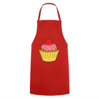 Cupcake - Kochschürze - Rot - Vorne - AI Model Male 185 dark (185cm)