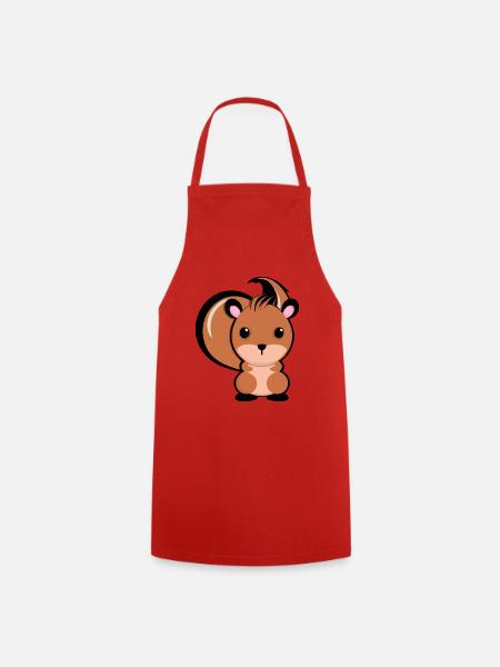 Süßes Eichhörnchen - Kochschürze - Rot