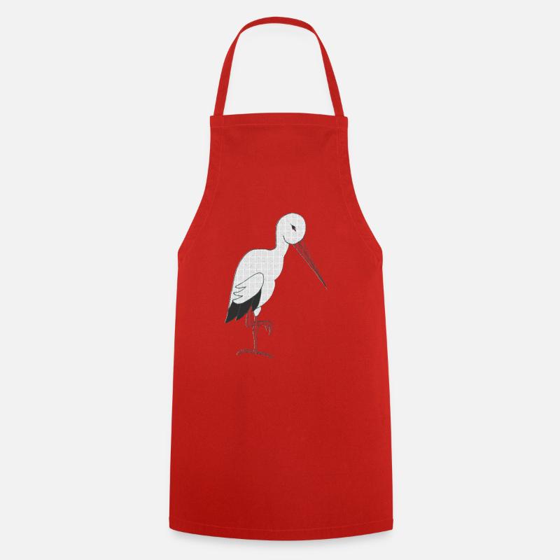 cigogne - Tablier de cuisine - rouge