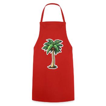 Palmier - Tablier de cuisine - rouge - Devant - AI Model Male 185 dark (185cm)