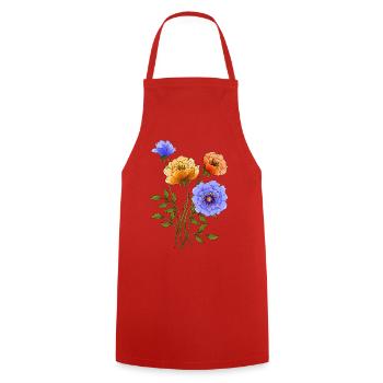 Fleur - Tablier de cuisine - rouge - Devant - AI Model Male 185 dark (185cm)
