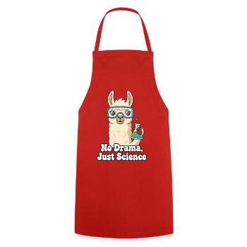 No drama, just science lama - Cooking Apron - red - Front - AI Model Male 185 dark (185cm)