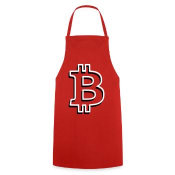 Bitcoin Logo Outline Neon Minimalistisch - Kochschürze - Rot - Vorne - AI Model Male 185 dark (185cm)