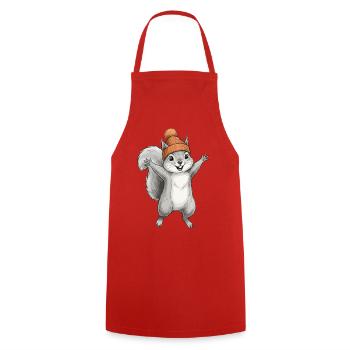 Écureuil avec un bonnet - Tablier de cuisine - rouge - Devant - AI Model Male 185 dark (185cm)
