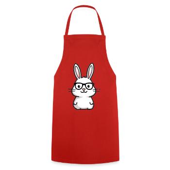 Rabbit with glasses - Cooking Apron - red - Front - AI Model Male 185 dark (185cm)