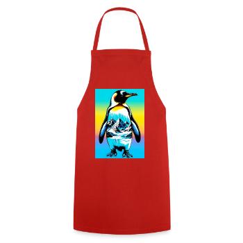 penguin - Cooking Apron - red - Front - AI Model Male 185 dark (185cm)