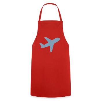 Blaues minimalistisches Flugzeug - Kochschürze - Rot - Vorne - AI Model Male 185 dark (185cm)
