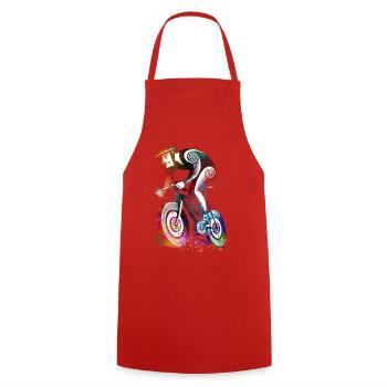 Colorful Cyclist in the Whirlpool - Cooking Apron - red - Front - AI Model Male 185 dark (185cm)