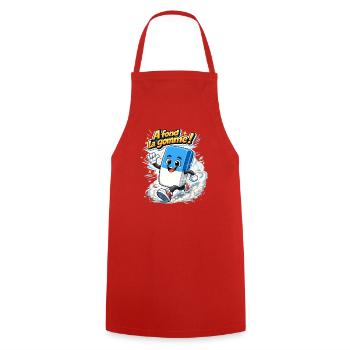 A fond la gomme ! - Tablier de cuisine - rouge - Devant - AI Model Male 185 dark (185cm)