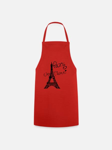 Paris Je T'aime Tour Eiffel - Tablier de cuisine - rouge