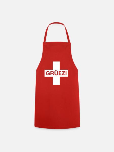 Grüezi (Schweiz / Schwizerdütsch / Schweizerfahne) - Kochschürze - Rot