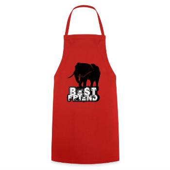 Meilleur ami de l’éléphant - Tablier de cuisine - rouge - Devant - AI Model Male 185 dark (185cm)