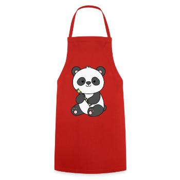 Panda Panda Bear - Cooking Apron - red - Front - AI Model Male 185 dark (185cm)