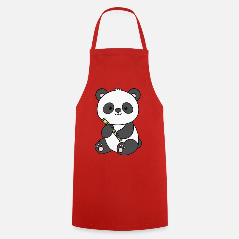 Panda Panda Bear - Cooking Apron - red