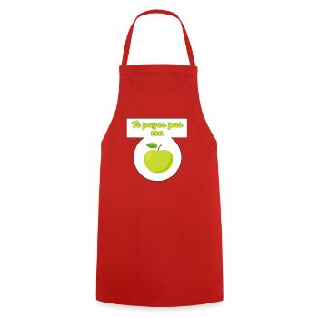 Don't pay for my apple - Cooking Apron - red - Front - AI Model Male 185 dark (185cm)