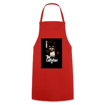 Le Catfather - chat qui n’est pas renié. - Tablier de cuisine - rouge - Devant - AI Model Male 185 dark (185cm)