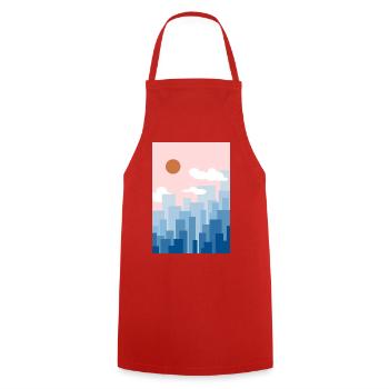 Rose ligne d’horizon - Tablier de cuisine - rouge - Devant - AI Model Male 185 dark (185cm)