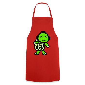Turtle Headphones Music Listening Club Party Fun - Cooking Apron - red - Front - AI Model Male 185 dark (185cm)