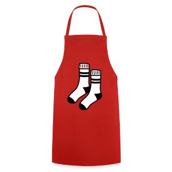 Chaussettes blanches - Tablier de cuisine - rouge - Devant - AI Model Male 185 dark (185cm)