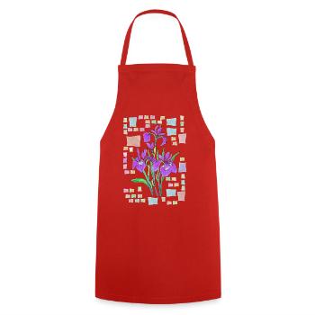 Fleur - Tablier de cuisine - rouge - Devant - AI Model Male 185 dark (185cm)