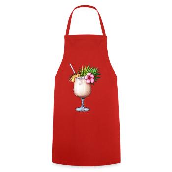 Pina Colada Cocktail - Kochschürze - Rot - Vorne - AI Model Male 185 dark (185cm)