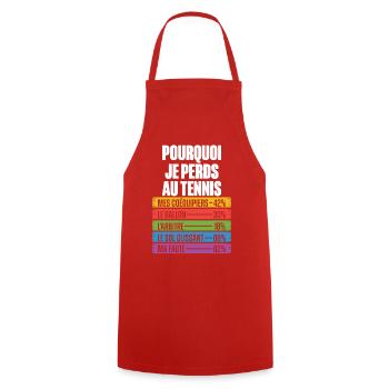 Les Raisons Drôles de Perdre Humour Coach Tennis - Tablier de cuisine - rouge - Devant - AI Model Male 185 dark (185cm)
