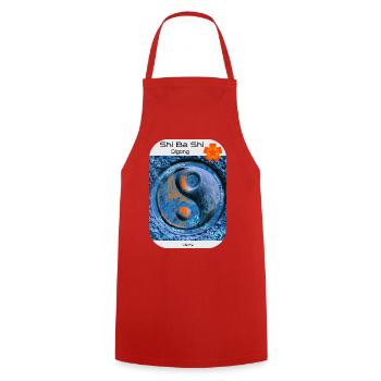 Shi Ba Shi - QiGong - Cooking Apron - red - Front - AI Model Male 185 dark (185cm)