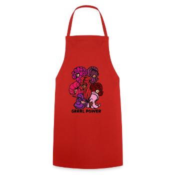 Girl Grrrl power riot 7 ladies Friseurin Hair 90s - Kochschürze - Rot - Vorne - AI Model Male 185 dark (185cm)